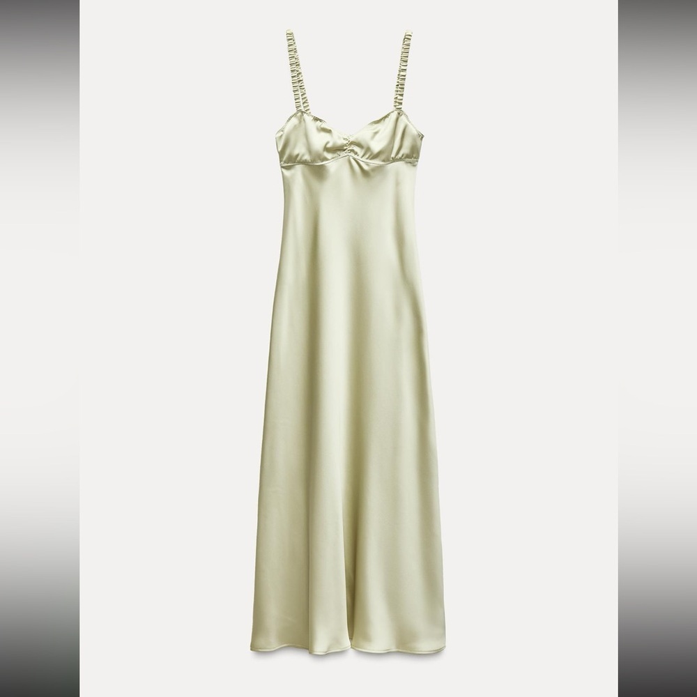 NWT Zara satin effect babydoll long maxi dress